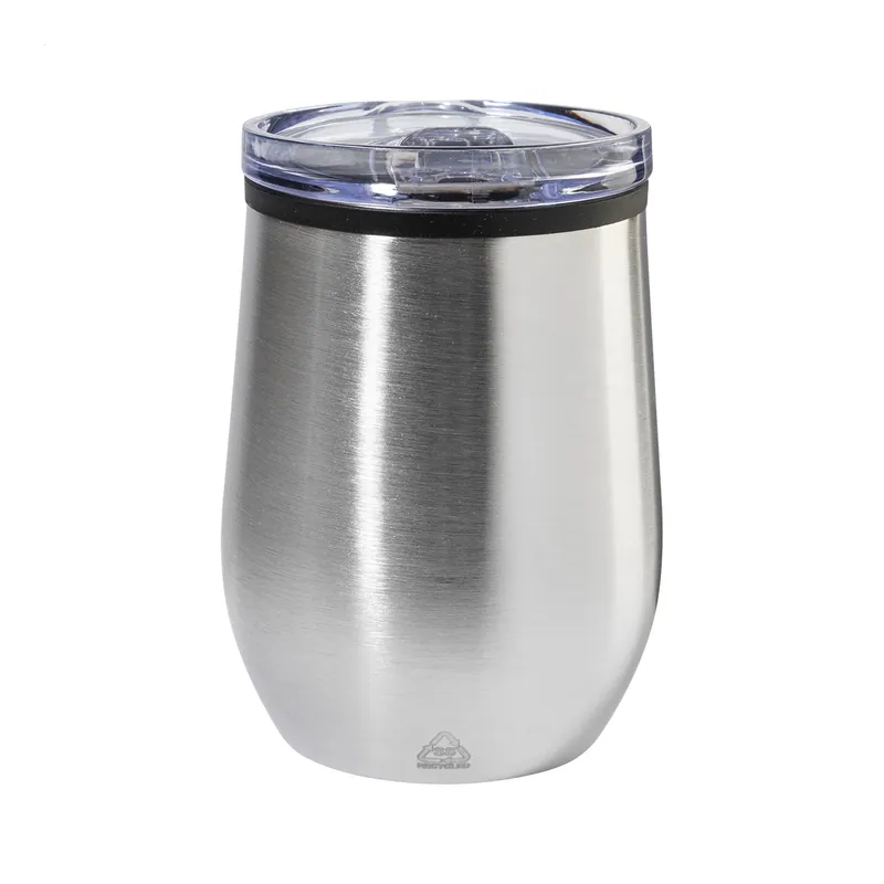 Primula – Tumbler termico in acciaio inox riciclato 350 ml, colore Argento, vista fronte