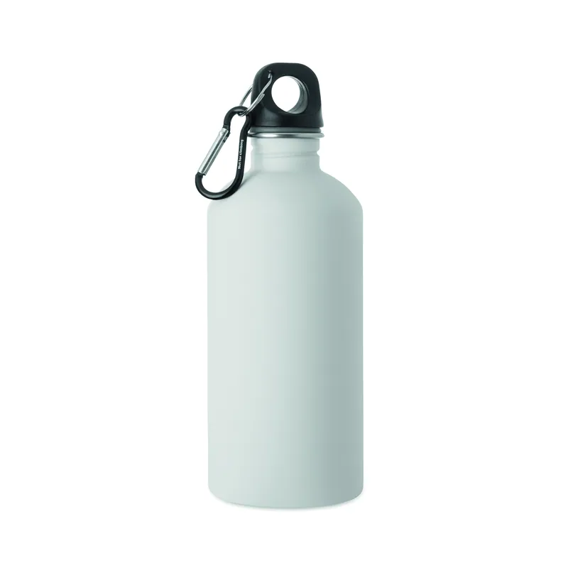 Zefiro – Borraccia sportiva in acciaio inox riciclato 500 ml, colore Bianco, vista fronte