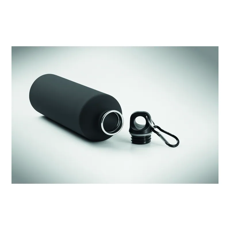 Cima – Borraccia sportiva in acciaio inox riciclato 750 ml, colore Nero, vista dall alto