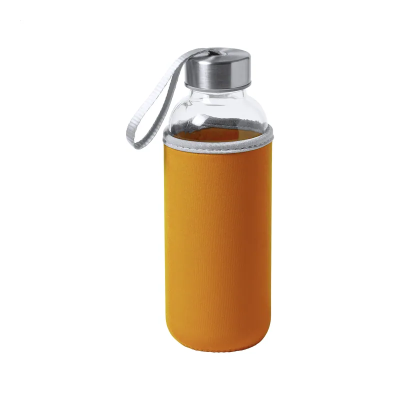 Falesia – Borraccia in vetro 420 ml, colore Arancione, vista fronte