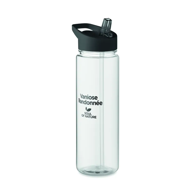 Levante – Borraccia sportiva in RPET riciclato 650 ml, colore Nero, esempio di stampa
