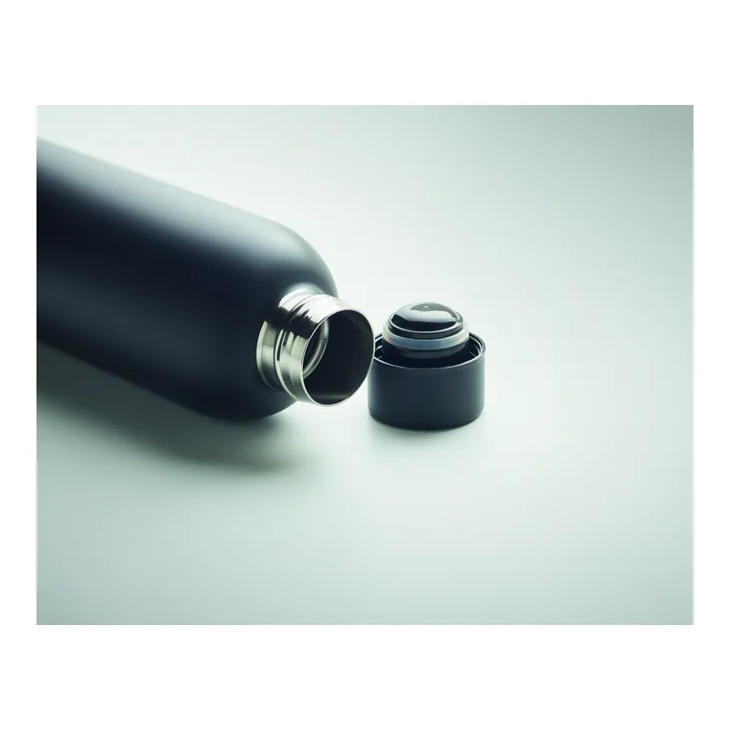 Solstizio – Borraccia termica in acciaio inox riciclato 500 ml, colore Nero, vista dettaglio