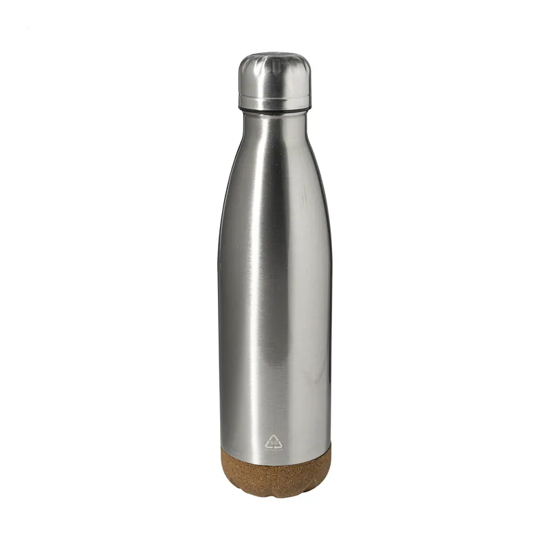 Anfratto – Borraccia termica in acciaio inox riciclato 500 ml, colore Argento, vista fronte