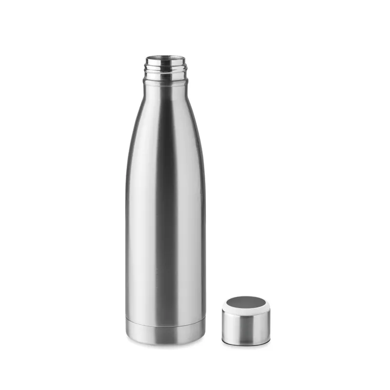 Gabbiano reale – Set con borraccia in acciaio inox 500 ml, colore Argento Opaco, vista aperta
