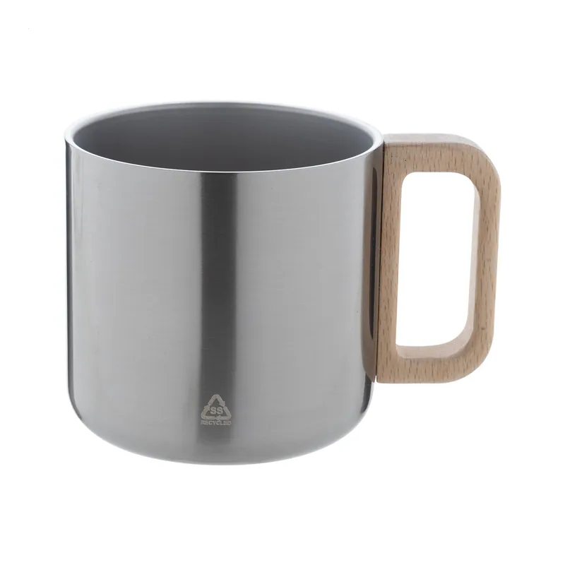Seppia – Tumbler termico in acciaio inox riciclato 350 ml, colore Argento, vista fronte