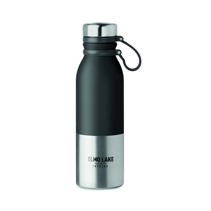 Giada – Borraccia termica in acciaio inox 600 ml, colore Nero, esempio di stampa