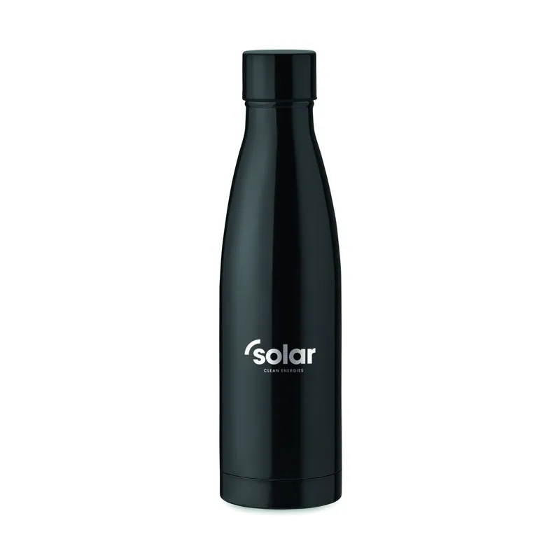 Muschio – Borraccia termica in acciaio inox 500 ml, colore Nero, esempio di stampa