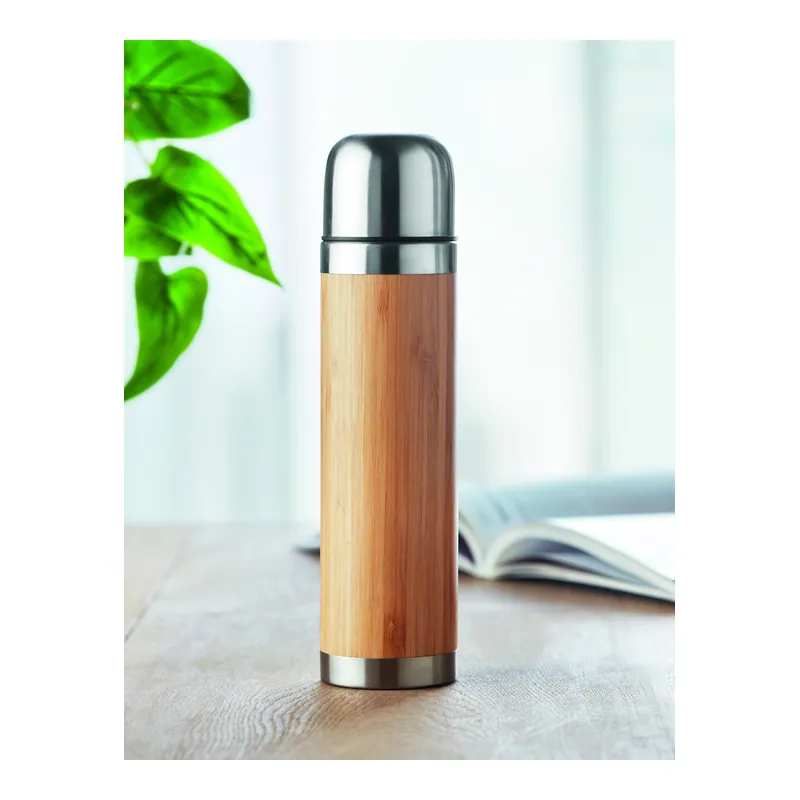 Ghiacciaio – Thermos in acciaio inox 400 ml, colore Legno, foto ambientata
