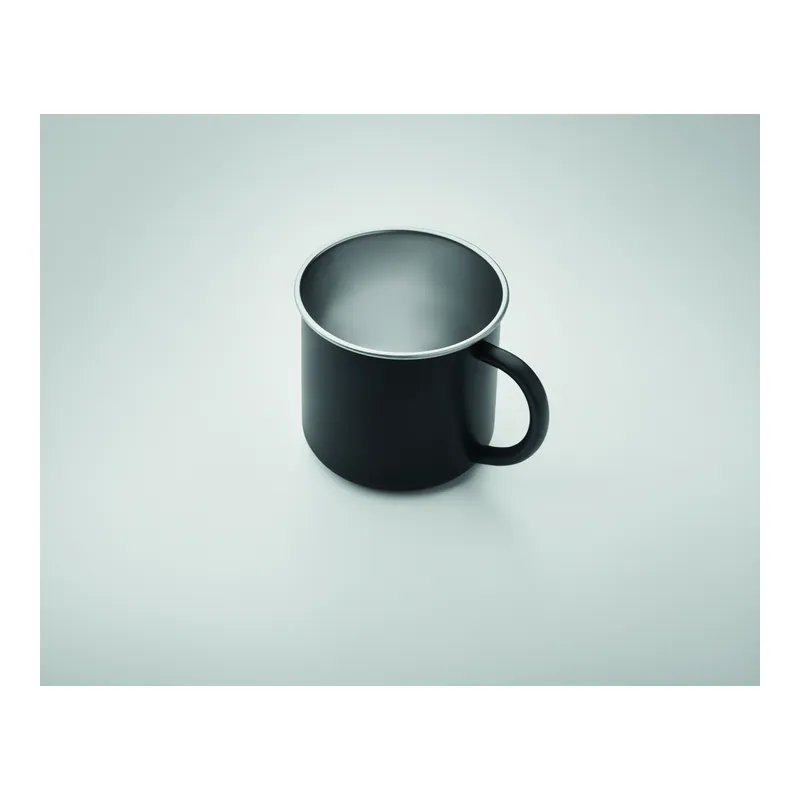Pineta – Tazza da viaggio in acciaio inox riciclato 300 ml, colore Nero, vista dettaglio