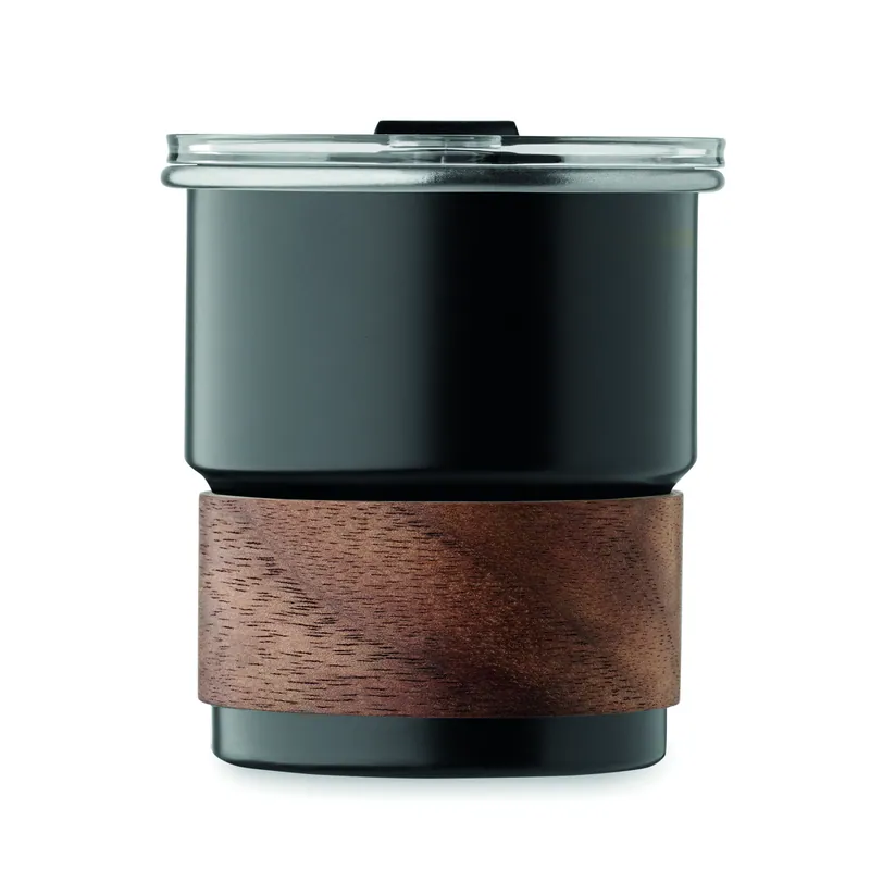 Falco – Bicchiere riutilizzabile in acciaio inox riciclato 260 ml, colore Nero, vista dall alto