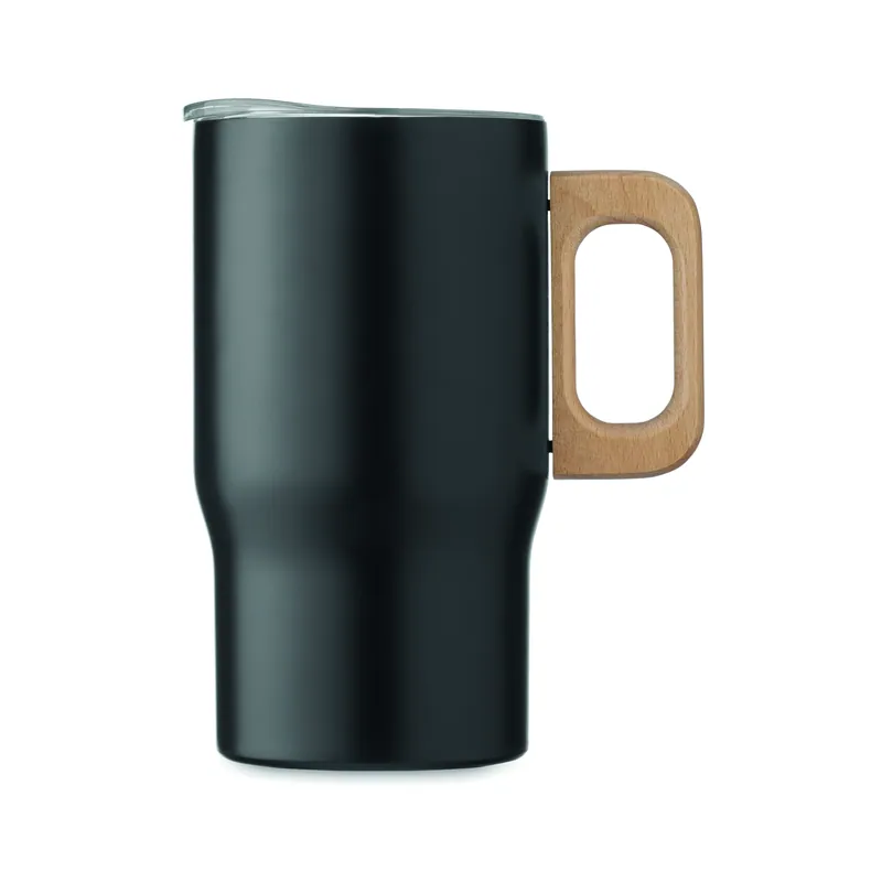 Stella alpina – Bicchiere riutilizzabile in acciaio inox riciclato 350 ml, colore Nero, vista dall alto