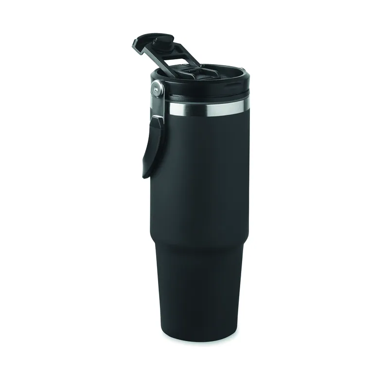 Nebbia – Bicchiere riutilizzabile in acciaio inox riciclato 850 ml, colore Nero, vista dall alto