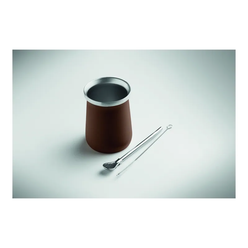 Salice – Tazza da viaggio in acciaio inox, colore Marrone, vista dettaglio