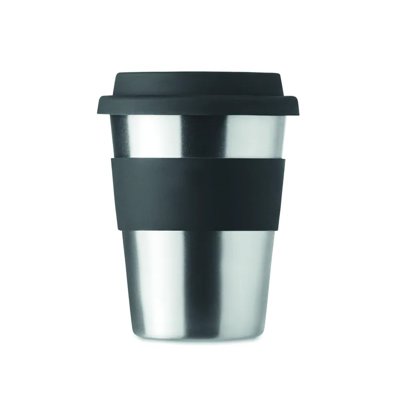 Nautilo – Bicchiere riutilizzabile in acciaio inox 350 ml, colore Nero, vista dall alto