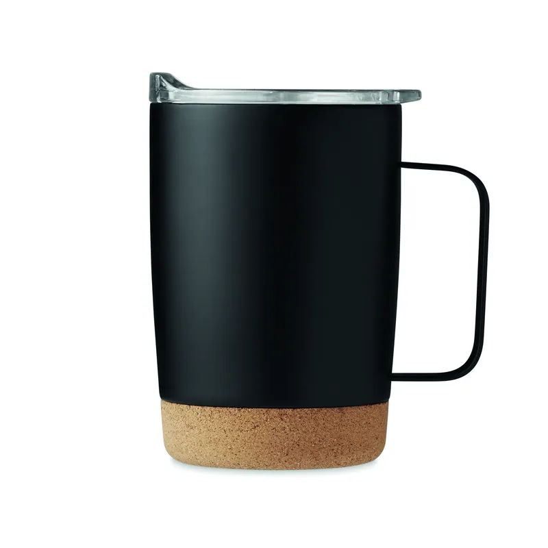 Risacca – Bicchiere riutilizzabile in acciaio inox 300 ml, colore Nero, vista aperta
