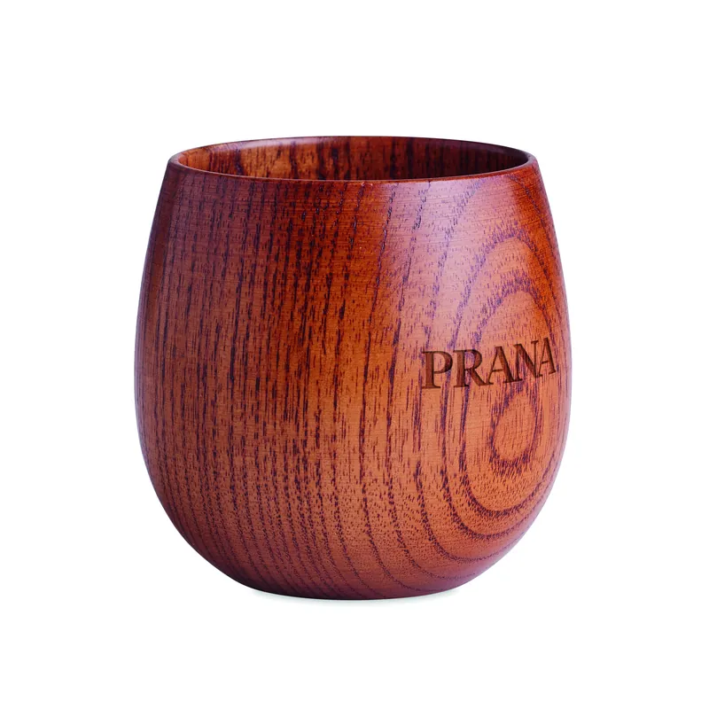 Mandorlo – Tazza da viaggio in legno 250 ml, colore Legno, esempio di stampa