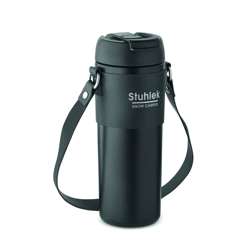 Penisola – Bicchiere riutilizzabile in acciaio inox 700 ml, colore Nero, esempio di stampa
