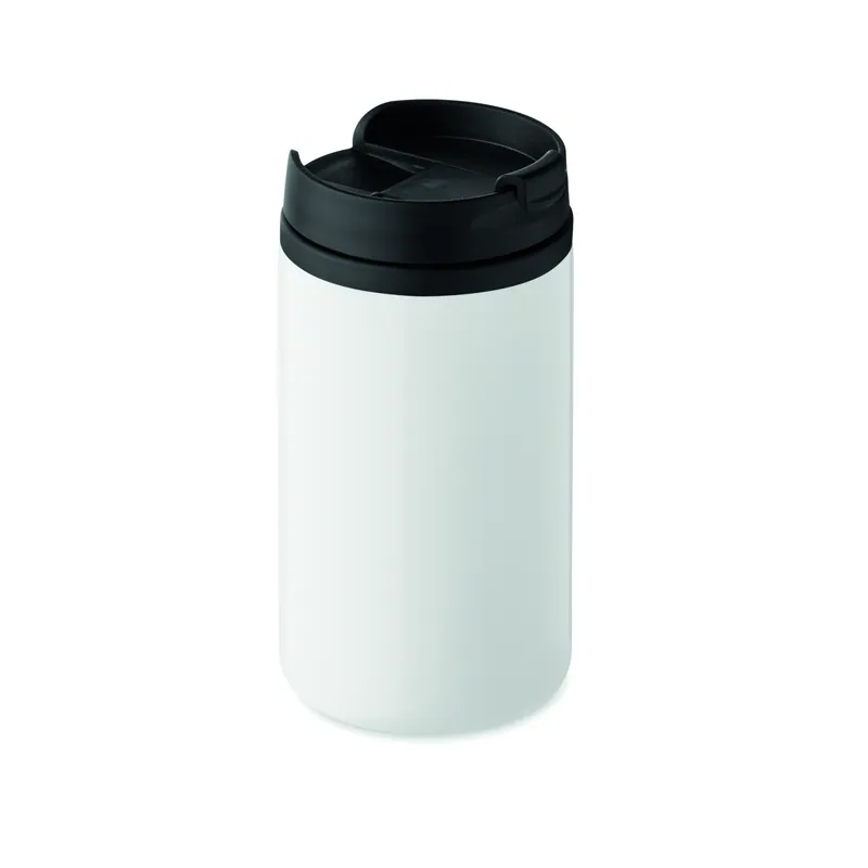 Rondine – Bicchiere riutilizzabile in acciaio inox 250 ml, colore Bianco, vista fronte