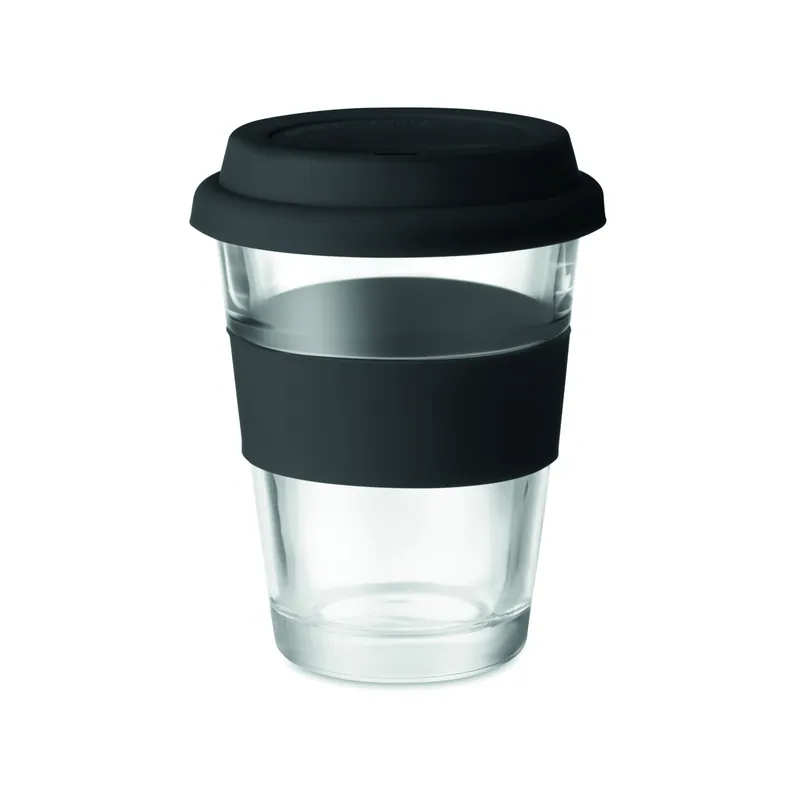 Luna – Bicchiere riutilizzabile in vetro 350 ml, colore Nero, vista dall alto