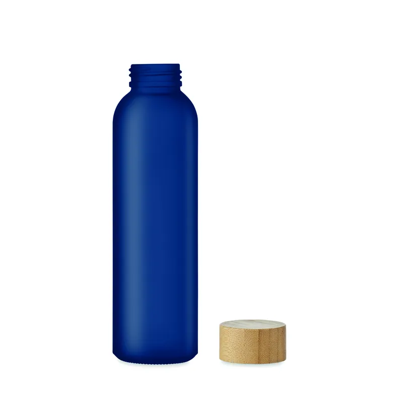 Estuario – Borraccia in vetro 500 ml, colore Blu Trasparente, vista aperta
