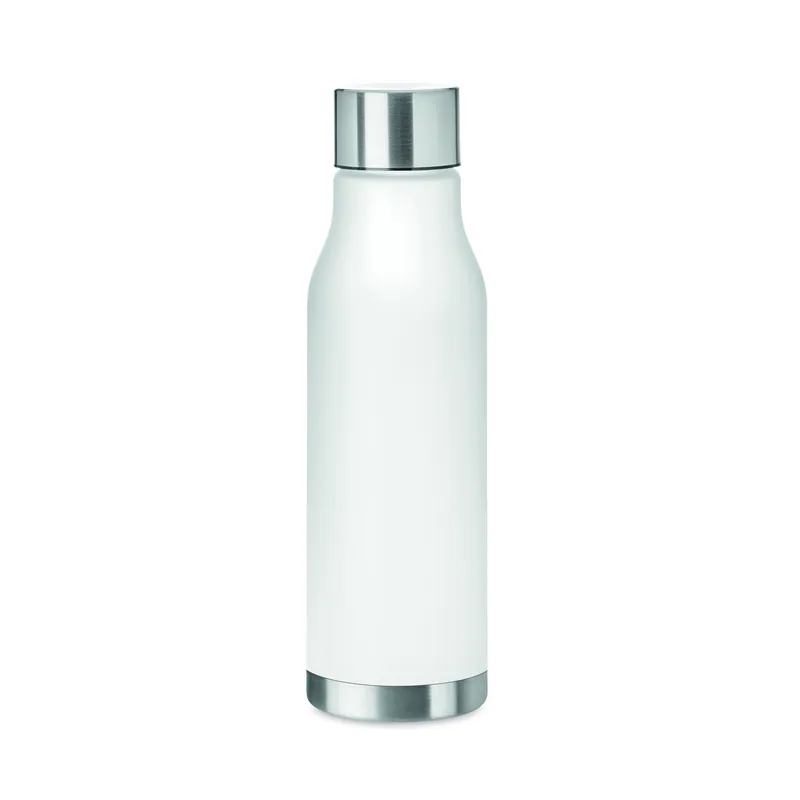 Grandine – Borraccia sportiva in RPET riciclato 600 ml, colore Bianco Trasparente, vista fronte