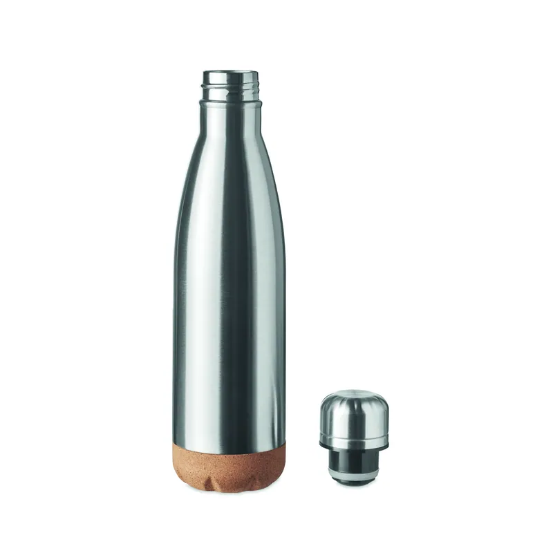 Stella marina – Borraccia termica in acciaio inox 600 ml, colore Argento Opaco, vista lato