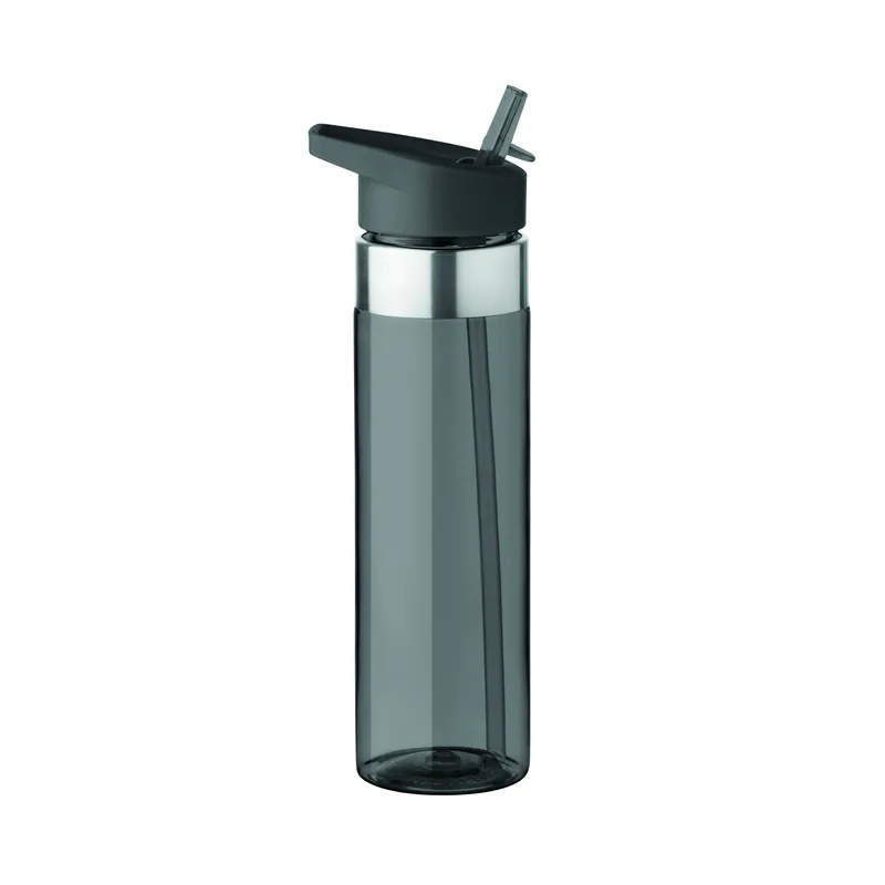 Chiaro – Borraccia sportiva in PET 650 ml, colore Grigio Trasparente, vista fronte