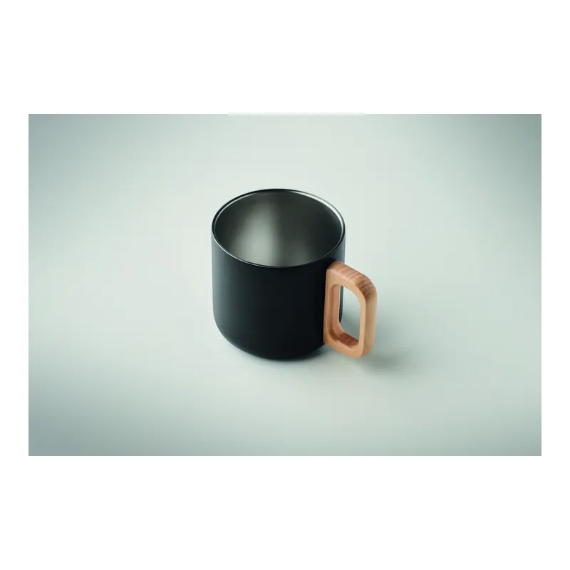 Betulla – Tazza da viaggio in acciaio inox riciclato 350 ml, colore Nero, vista dettaglio