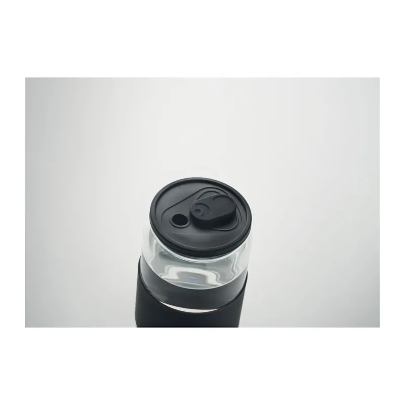 Lago – Bicchiere riutilizzabile in vetro borosilicato 550 ml, colore Nero