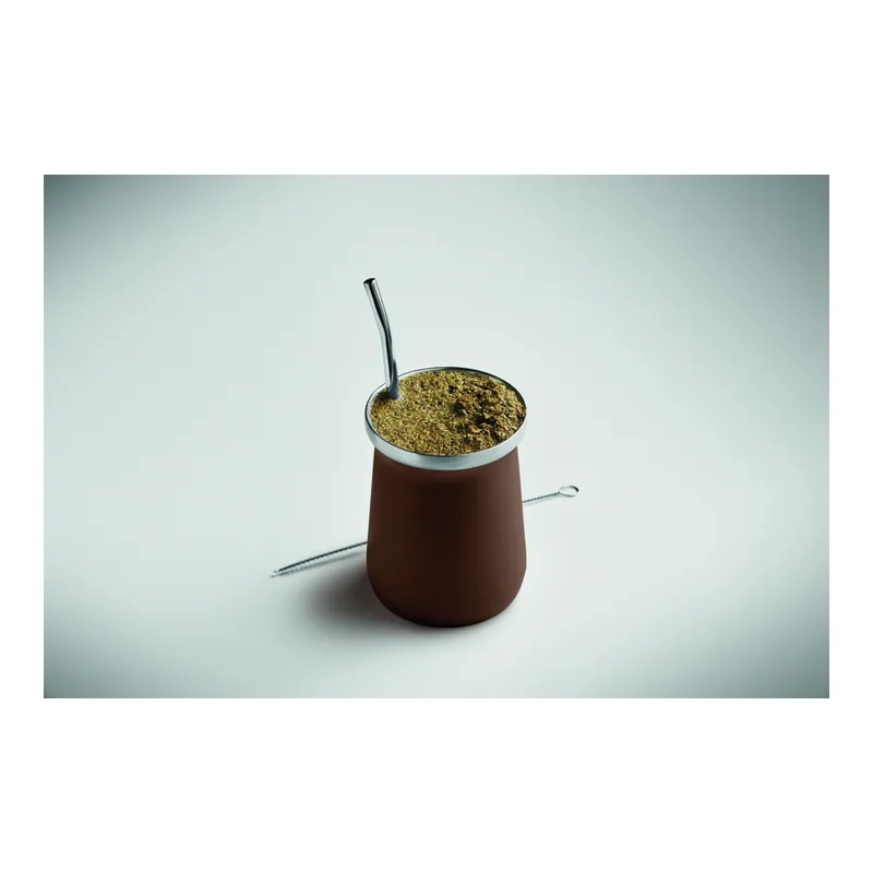 Salice – Tazza da viaggio in acciaio inox, colore Marrone