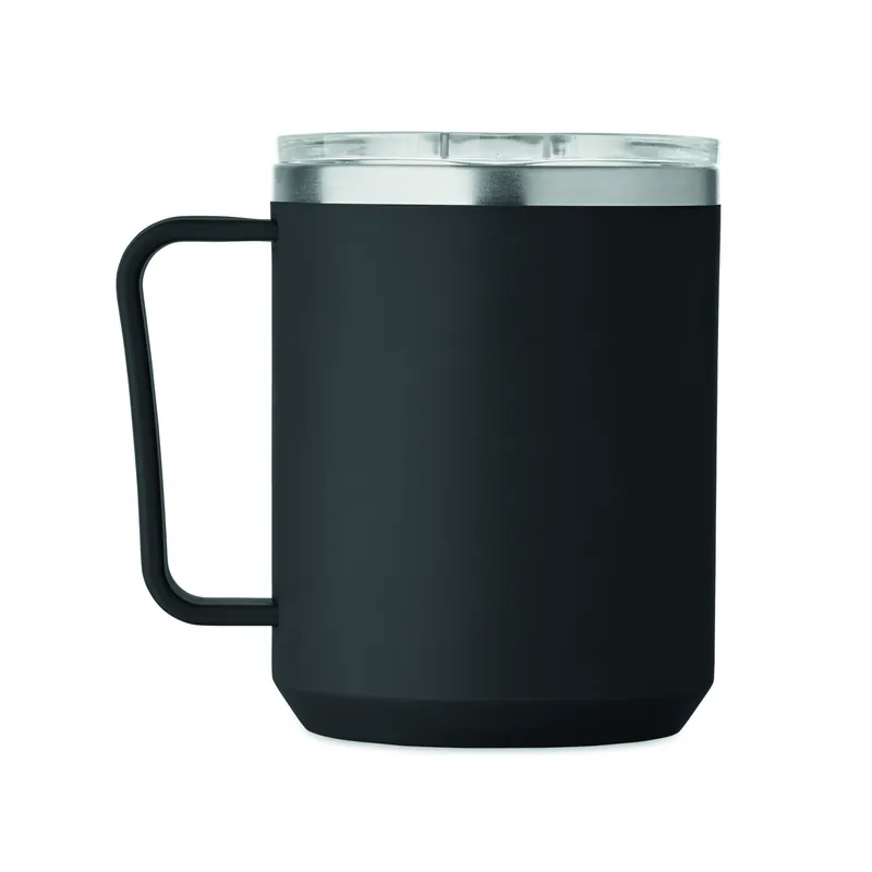 Maestrale – Tazza da viaggio in acciaio inox 400 ml, colore Nero