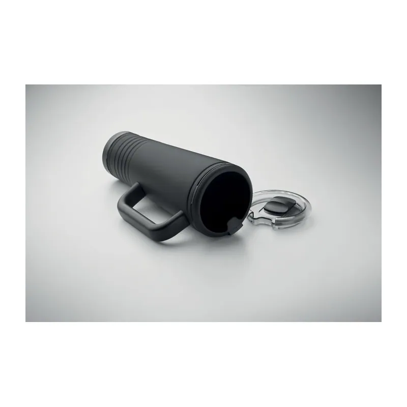 Notturno – Bicchiere riutilizzabile in acciaio inox 700 ml, colore Nero, vista aperta