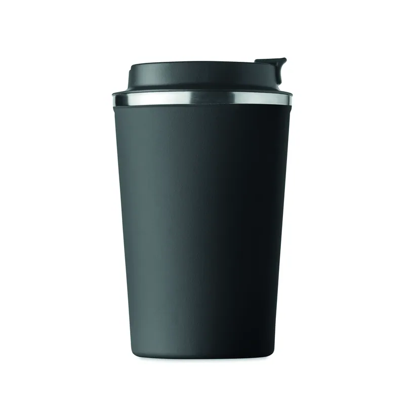 Camoscio – Bicchiere riutilizzabile in acciaio inox 350 ml, colore Nero, vista aperta