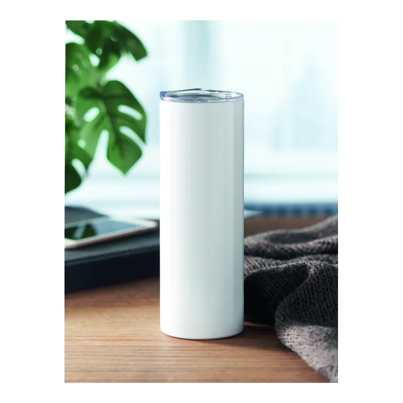 Cielo – Bicchiere riutilizzabile in acciaio inox 590 ml, colore Bianco, foto ambientata